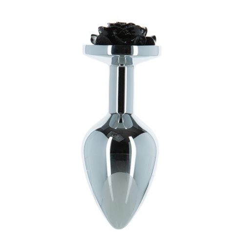 Black Rose 3in Metal Butt Plug - Image 4