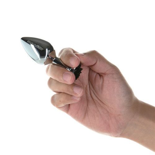 Black Rose 3in Metal Butt Plug - Image 6