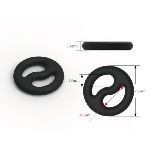 Brutus Yin Yang Silicone Cock and Ball Duo Ring - Image 3