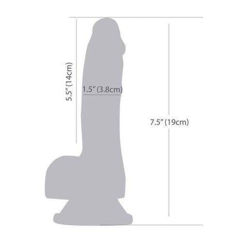 Luke 7.5in Glow in the Dark Dildo w Balls Blue - Image 6