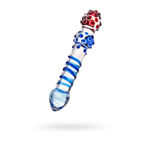 Sexus Glass Dildo Blue Red 20.5cm - Image 3