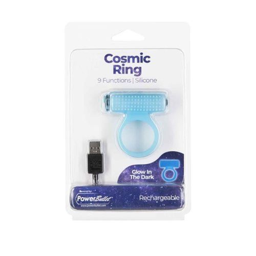 Power Bullet Cosmic Cock Ring w Bullet Glow in the Dark - Image 4