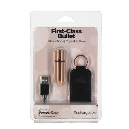 Power Bullet First Class 6cm Rechargeable w Crystal Rose Gold - Image 4