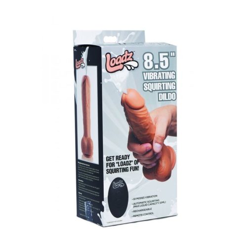 8.5in Dual Density Squirting Dildo Medium Skin Tone w Remote - Image 3