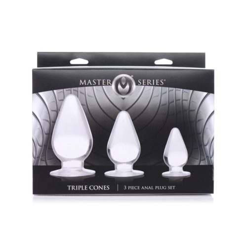 Triple Cones 3 Pc Anal Plug Set Clear - Image 4