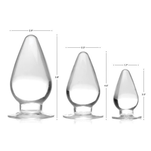 Triple Cones 3 Pc Anal Plug Set Clear - Image 5