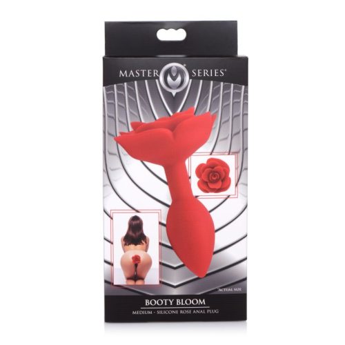 Booty Bloom Silicone Rose Plug Medium Red - Image 6