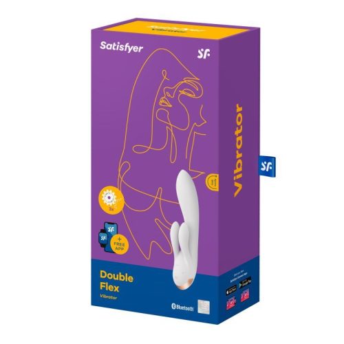 Satisfyer Double Flex App Rabbit Vibrator White - Image 5