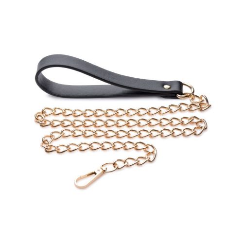 Leashed Lover Black/Gold Chain Leash - Image 3