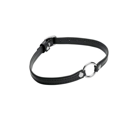 Sex Pet Leather Choker w Silver Ring Black - Image 6