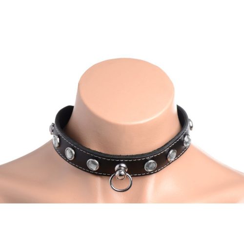 Bling Vixen Leather Choker w Clear Rhinestones - Image 4