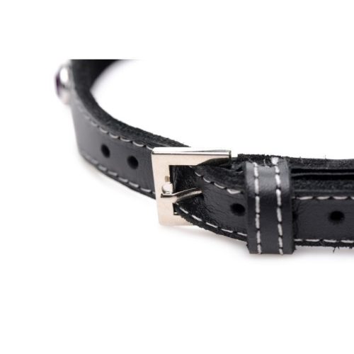Bling Vixen Leather Choker w Red Rhinestones - Image 5