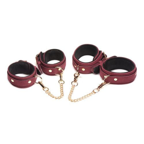 6 Pc Velvet Bondage Set Burgundy - Image 5