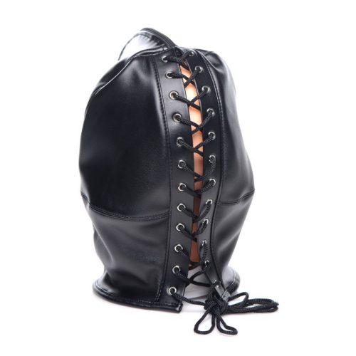 Zip Front Bondage Hood Black - Image 3