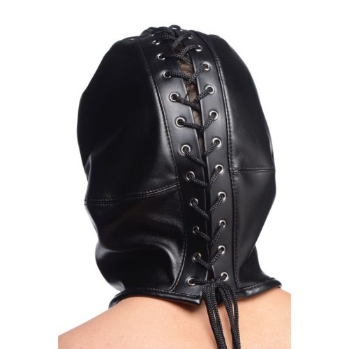 Zip Front Bondage Hood Black - Image 5