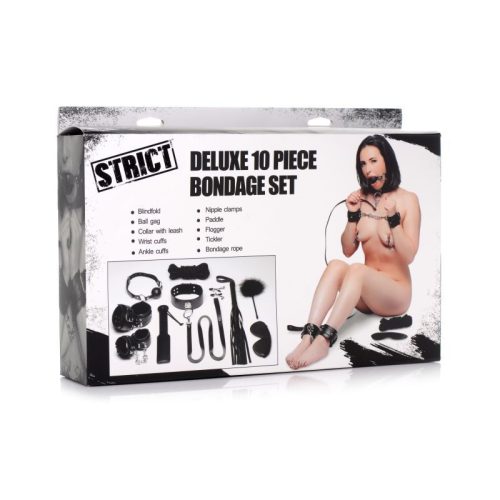 Deluxe 10 Pc Bondage Set Black - Image 4