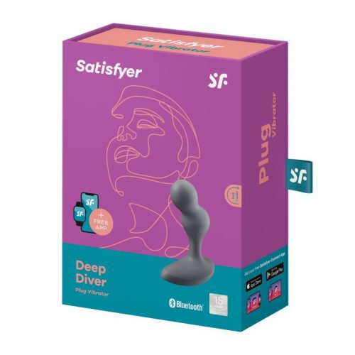 Satisfyer Deep Diver Vibrating Connect App Anal Plug Grey - Image 6