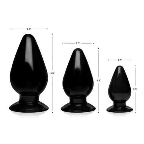 Triple Cones 3 Pc Anal Plug Set Black - Image 3