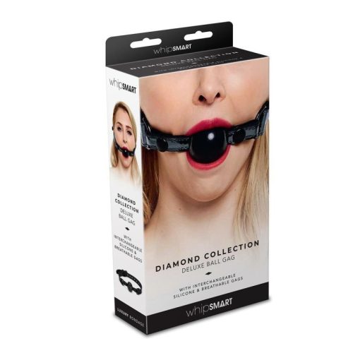Whip Smart Diamond Deluxe Ball Gag Black - Image 3