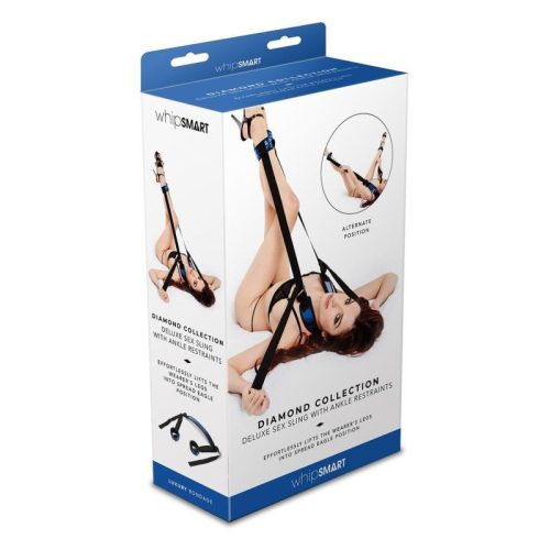 Whip Smart Diamond Deluxe Sex Swing w Ankle Restraints Blue - Image 3