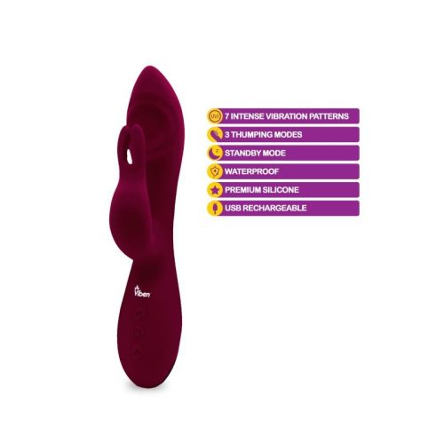 Viben Pzazz Rechargeable Thumping Rabbit Ruby - Image 4