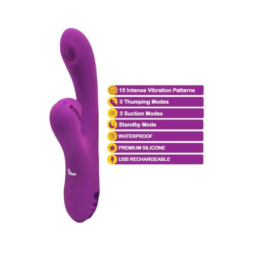 Viben Dazzle Rechargeable Thumping Rabbit Berry - Image 4