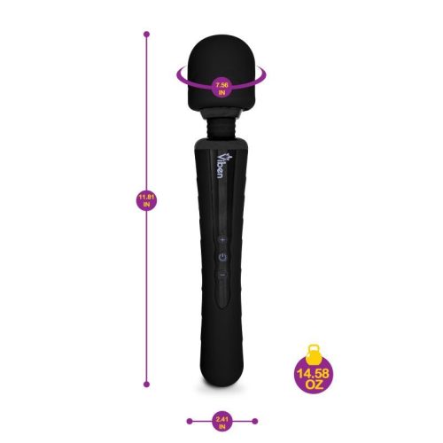 Viben Obsession Rechargeable Wand Massager Black - Image 3