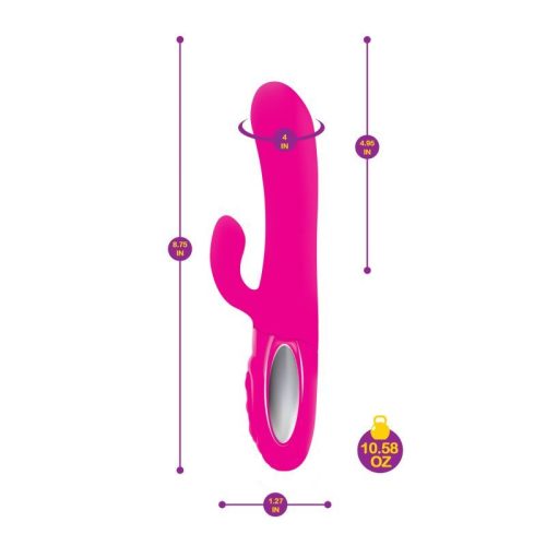 Viben Hypnotic Thrusting Rabbit Vibe w Swinging Clit Stim Hot Pink - Image 4