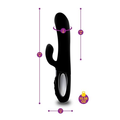 Viben Hypnotic Thrusting Rabbit Vibe w Swinging Clit Stim Black - Image 5