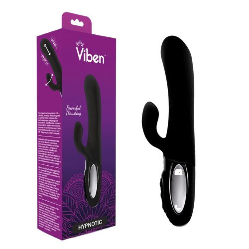 Viben Hypnotic Thrusting Rabbit Vibe w Swinging Clit Stim Black - Image 6