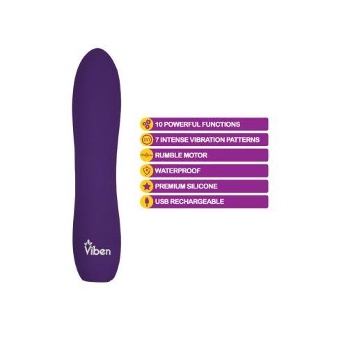 Viben Vivacious Rumble Motor Rechargeable Bullet Violet - Image 4
