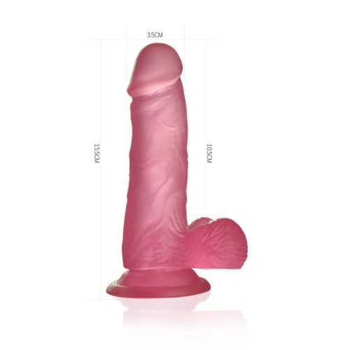 Jelly Studs 6in Crystal Dildo Small Pink - Image 3
