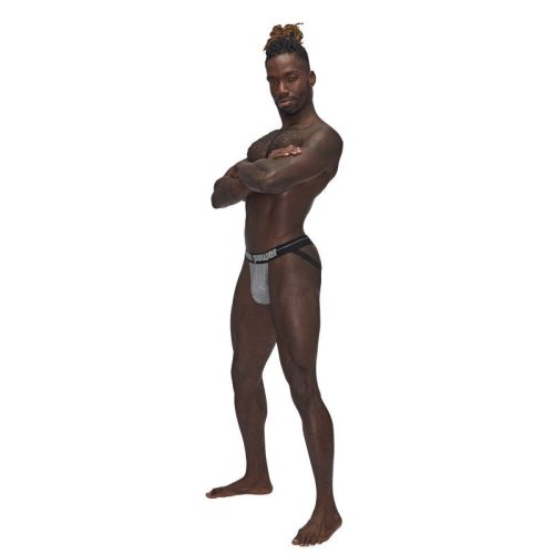 Male Power Sexagon Strappy Ring Jock Grey - Image 3