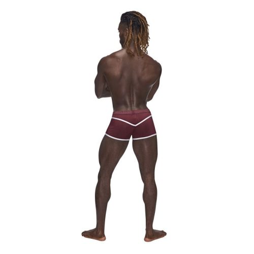 Male Power Sport Mesh Mini Short Burgundy - Image 3