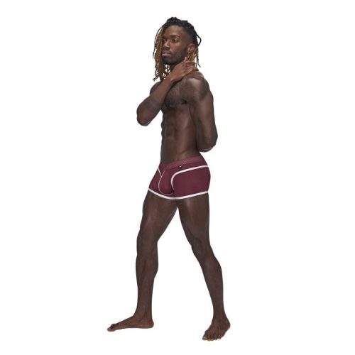 Male Power Sport Mesh Mini Short Burgundy - Image 4