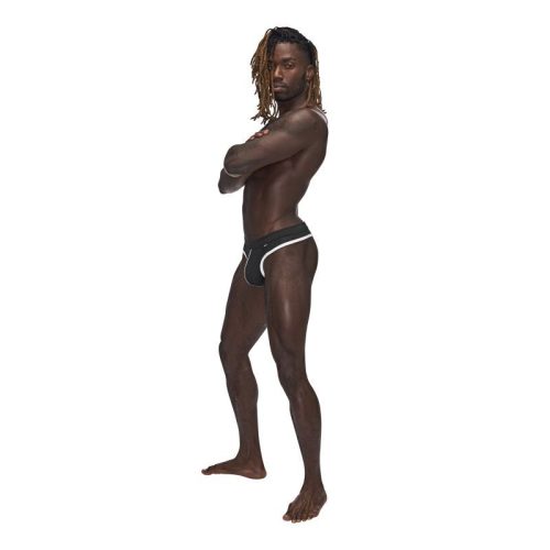 Male Power Sport Mesh Thong Black - Image 4
