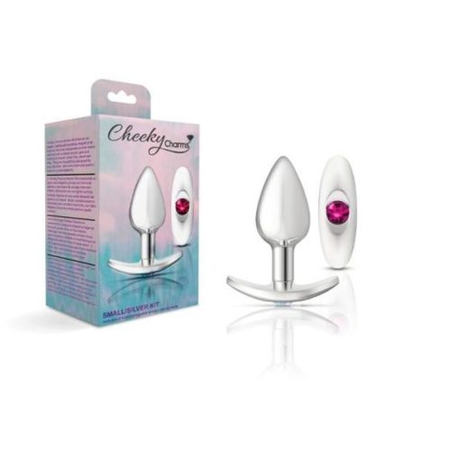 Cheeky Charms Silver Anchor Butt Plug w Clear and Teal Jewel Kit - Image 4