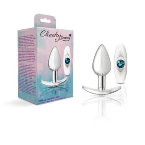 Cheeky Charms Silver Anchor Butt Plug w Clear and Pink Jewel Kit - Image 4