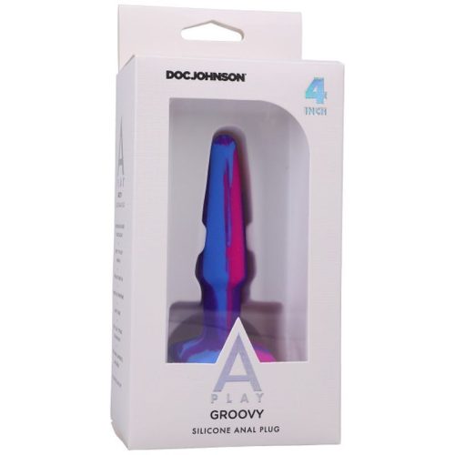 Groovy Silicone Anal Plug 4in Berry - Image 4