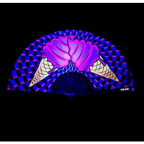 Ice Scream You Scream Blacklight Folding Fan - Image 3
