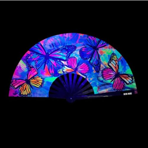 Flutter By Butterfly Blacklight Folding Fan - Image 3