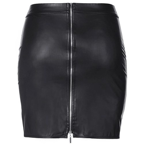 Stretch Wetlook Mesh Criss Cross Skirt Black - Image 5