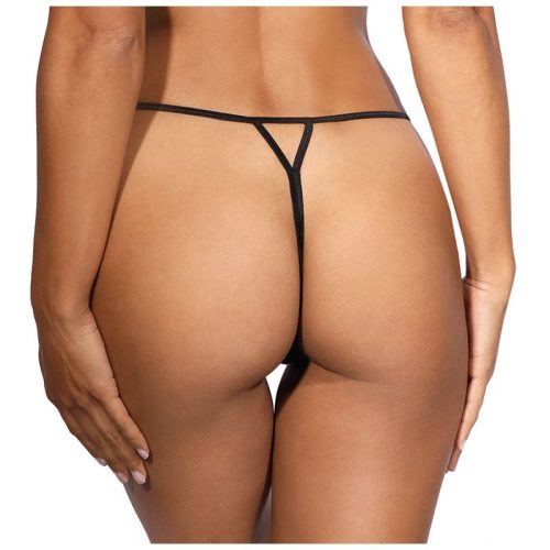 Lace Open Front G-String Black - Image 3