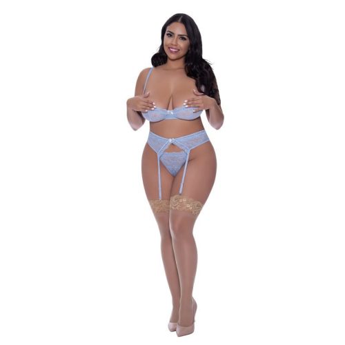 Demi Bra Garter and Thong Set - Image 4