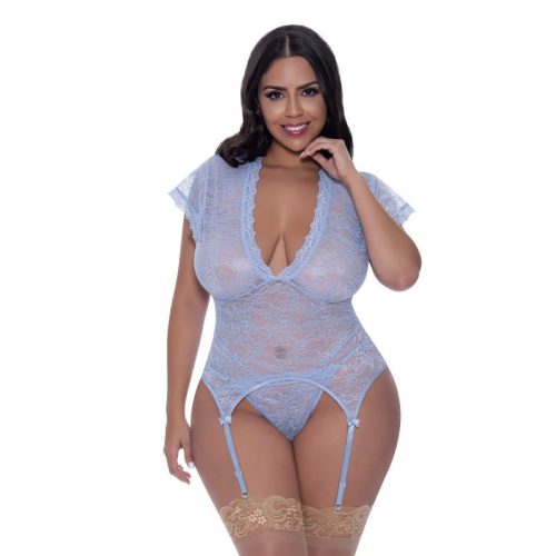 Cap Sleeve Basque and Thong Set