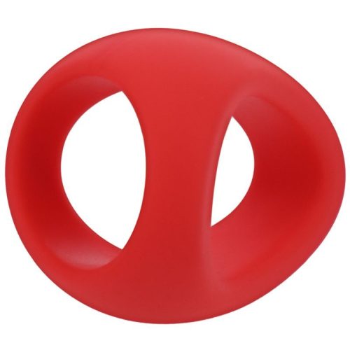 Stirrup Silicone Cock Ring Crimson - Image 3