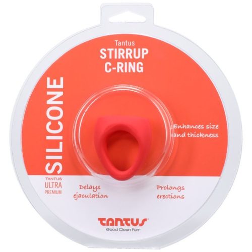 Stirrup Silicone Cock Ring Crimson - Image 6