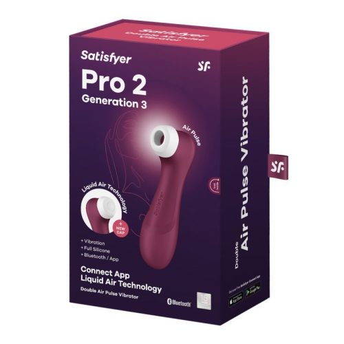 Satisfyer Pro 2 Gen 3 App Control Clitoral Stimulator Wine Red - Image 7