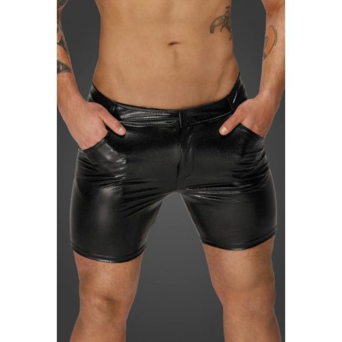 Snake Wetlook Mid Length Shorts with Back Pockets - Image 3