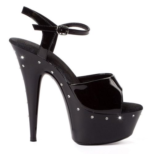 Rhinestone Platform Black 6in - Image 3